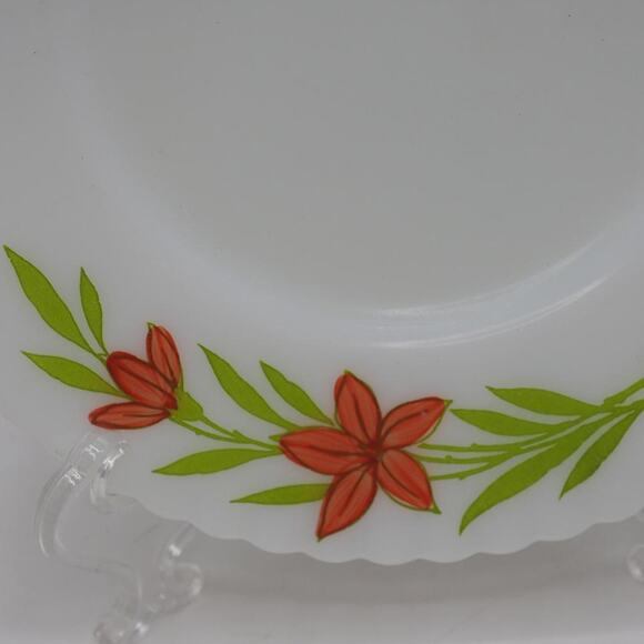 Macbeth Evans Monax Petalware Florette Red Floral Bread Dessert Plate Lot of 4 - Picture 3 of 6